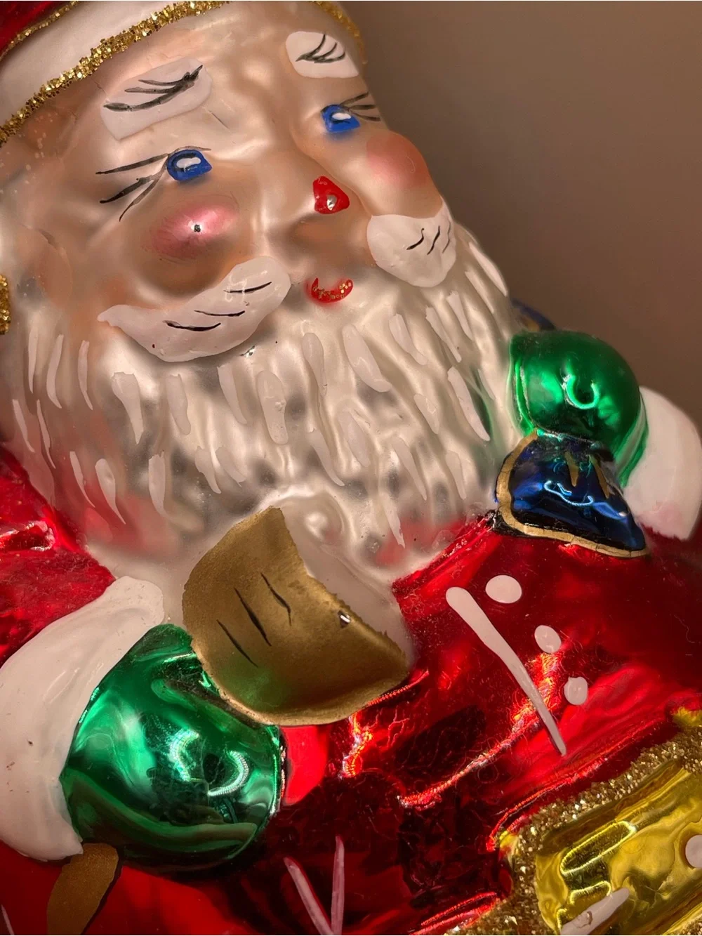 VTG READ Kurt Adler Polonaise Santa Christmas Ornament Komozja Poland Glass BOX